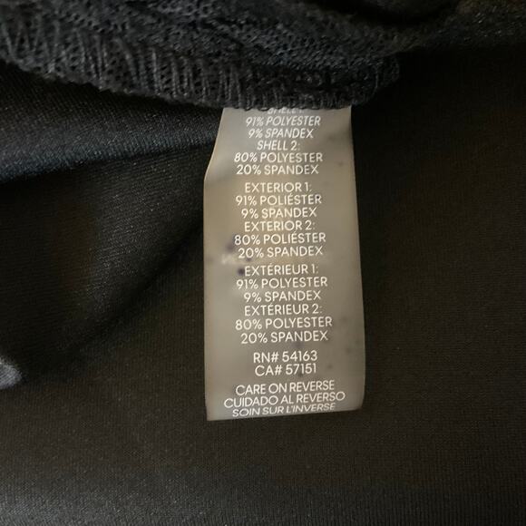 Calvin Klein Black Long Sleeve Sheath Cocktail Dress Size 22W Ruched Sheer Neck - Picture 10 of 12